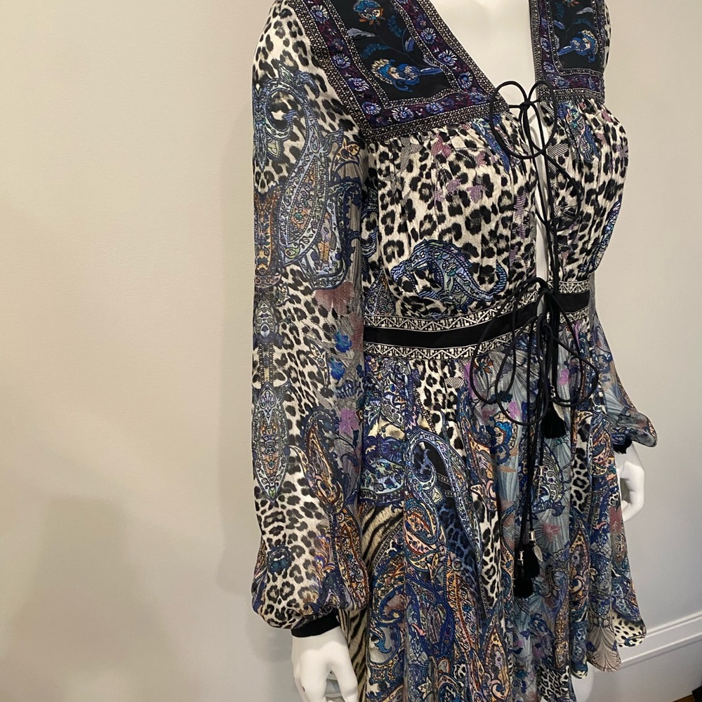 Camilla crepe de chine tasseled dress new M - Picture 4 of 13